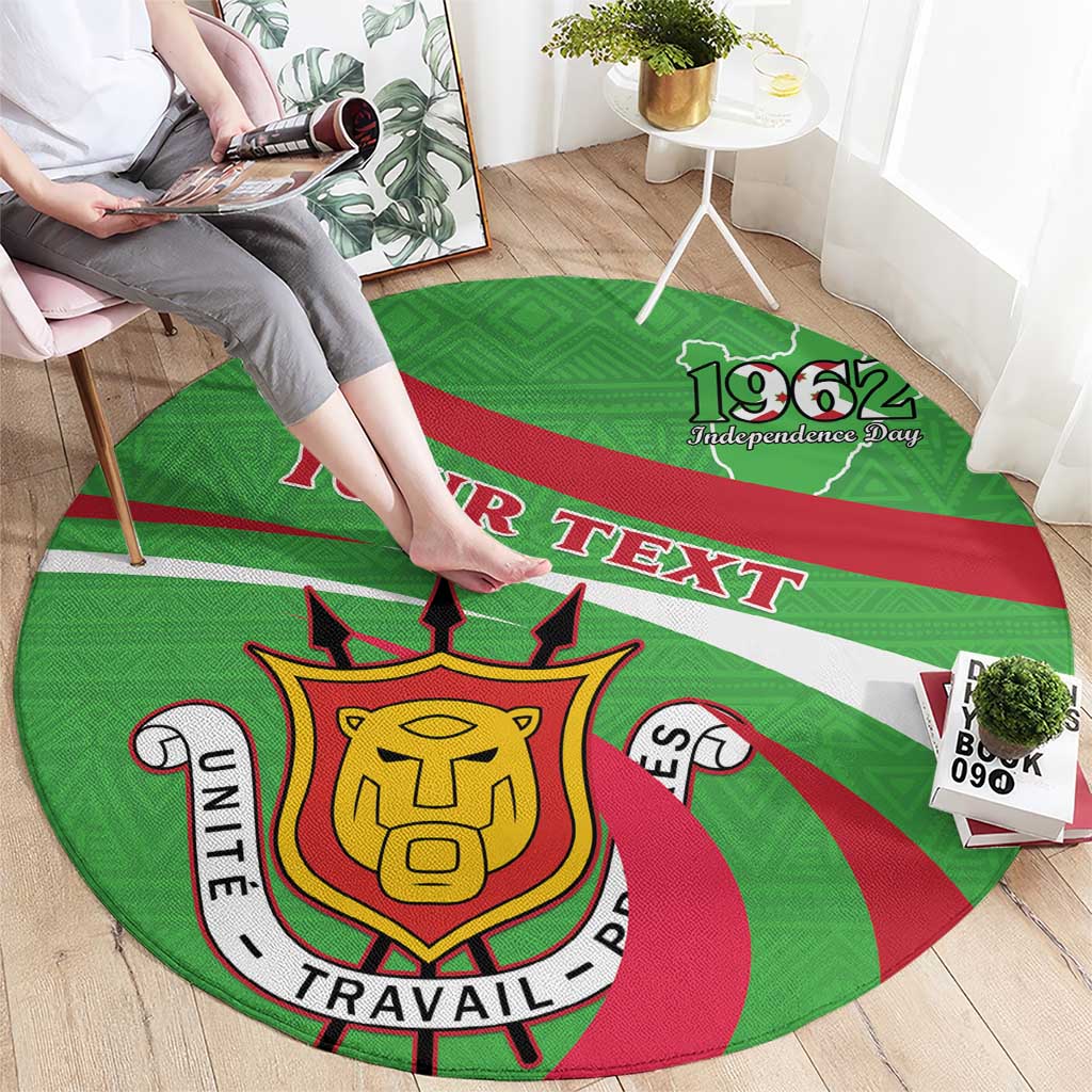 Personalized Burundi Independence Day Round Carpet Coat Of Arms With Map