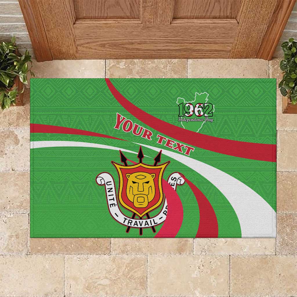 Personalized Burundi Independence Day Rubber Doormat Coat Of Arms With Map