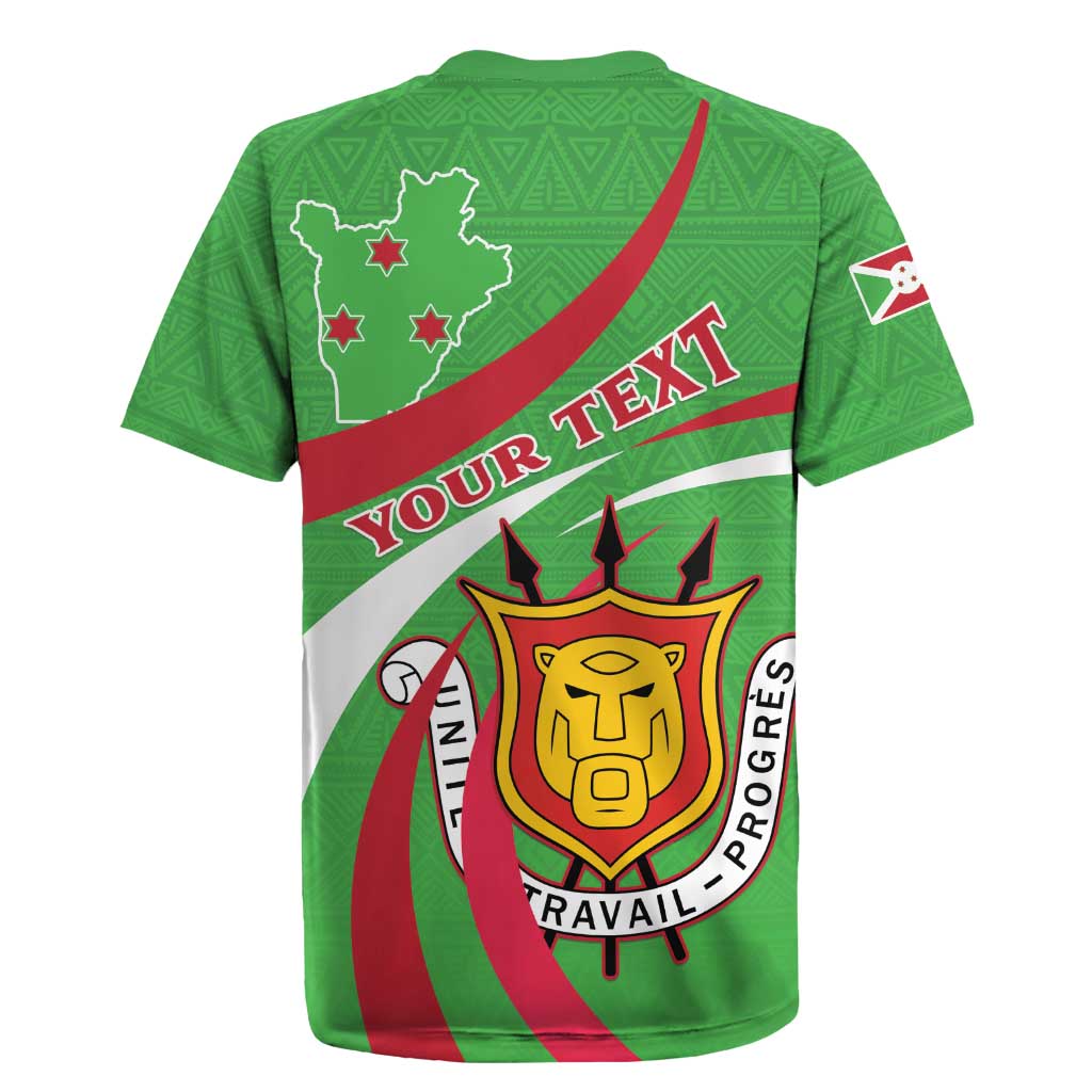 Personalized Burundi Independence Day Rugby Jersey Coat Of Arms With Map
