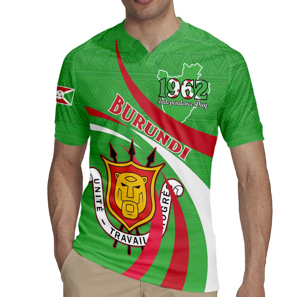 Personalized Burundi Independence Day Rugby Jersey Coat Of Arms With Map