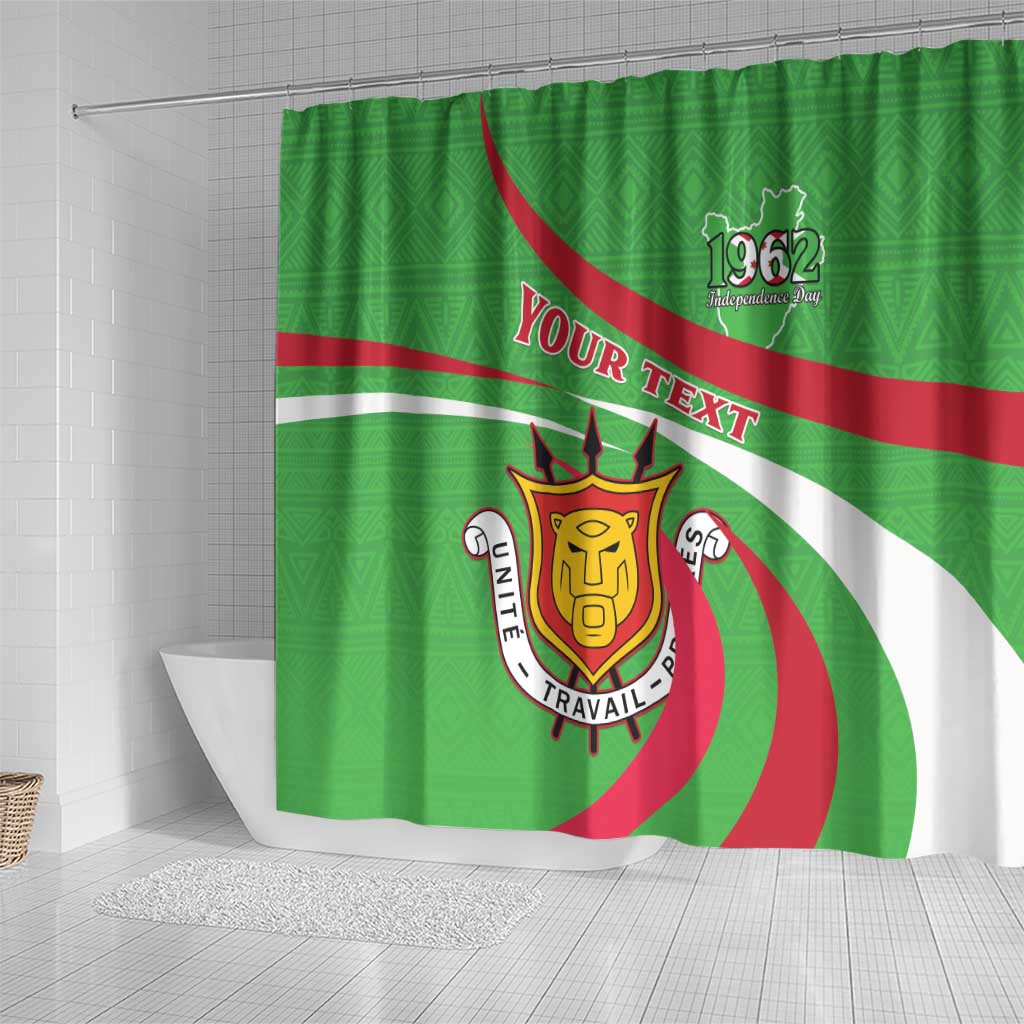 Personalized Burundi Independence Day Shower Curtain Coat Of Arms With Map