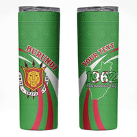 Personalized Burundi Independence Day Skinny Tumbler Coat Of Arms With Map