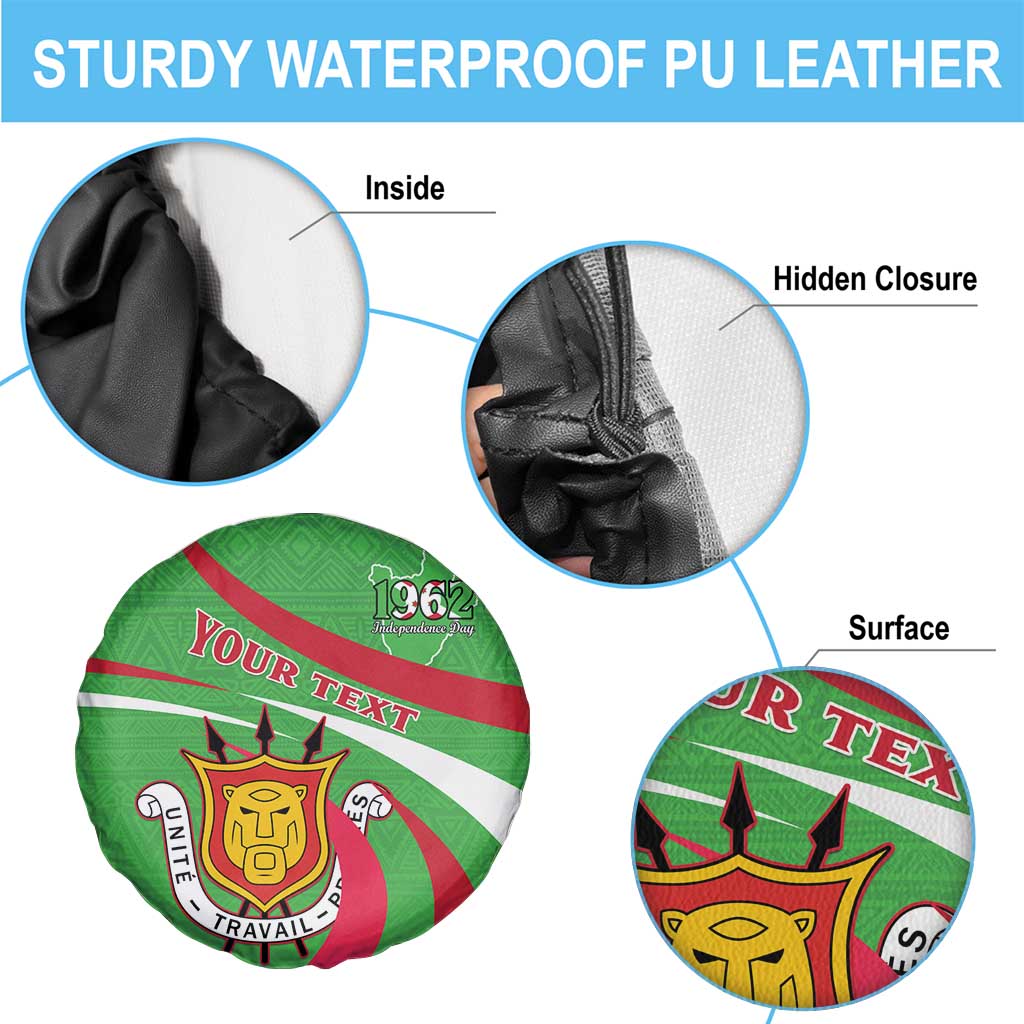 Personalized Burundi Independence Day Spare Tire Cover Coat Of Arms With Map