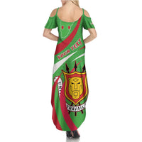 Personalized Burundi Independence Day Summer Maxi Dress Coat Of Arms With Map