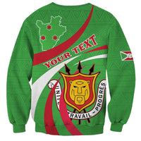 Personalized Burundi Independence Day Sweatshirt Coat Of Arms With Map