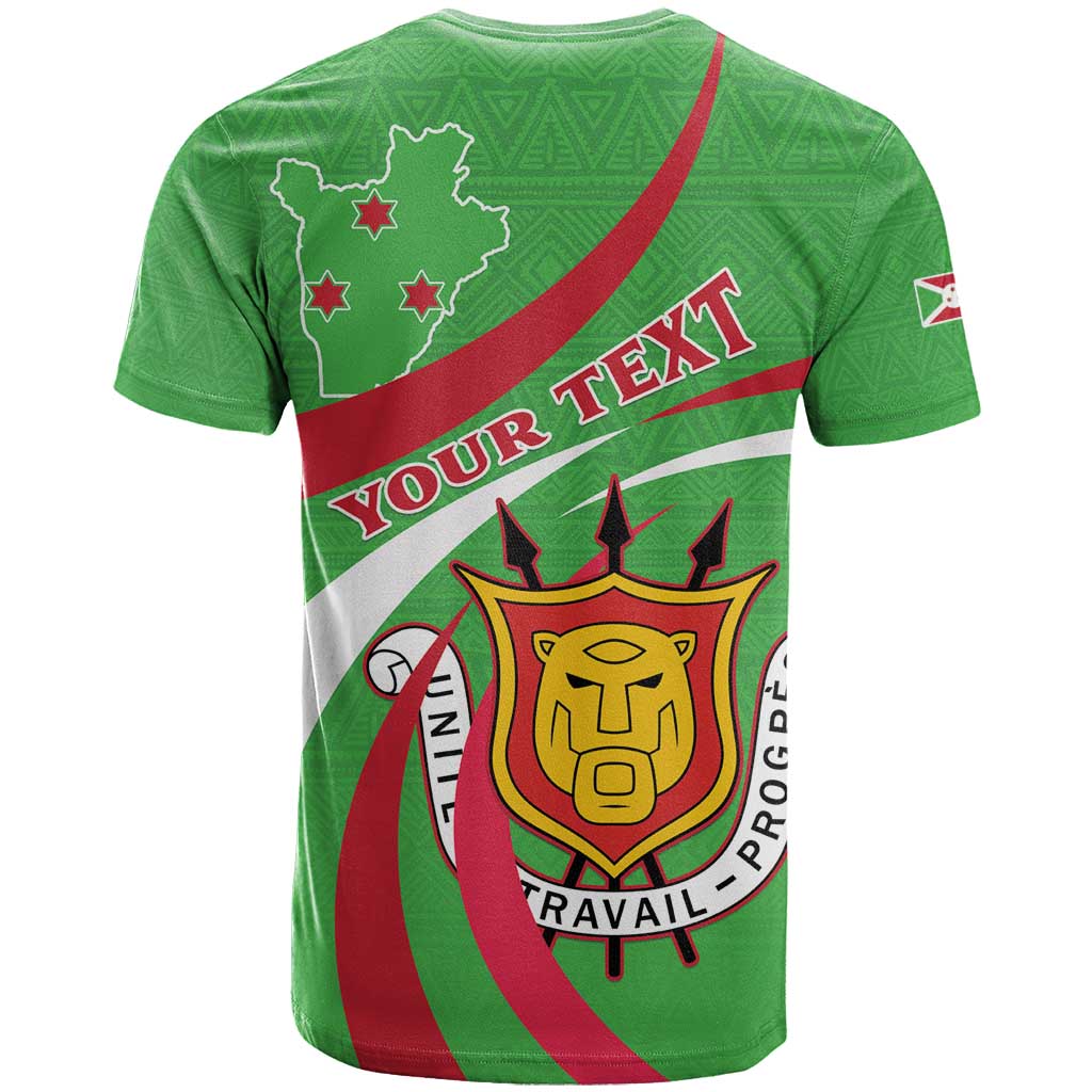 Personalized Burundi Independence Day T Shirt Coat Of Arms With Map