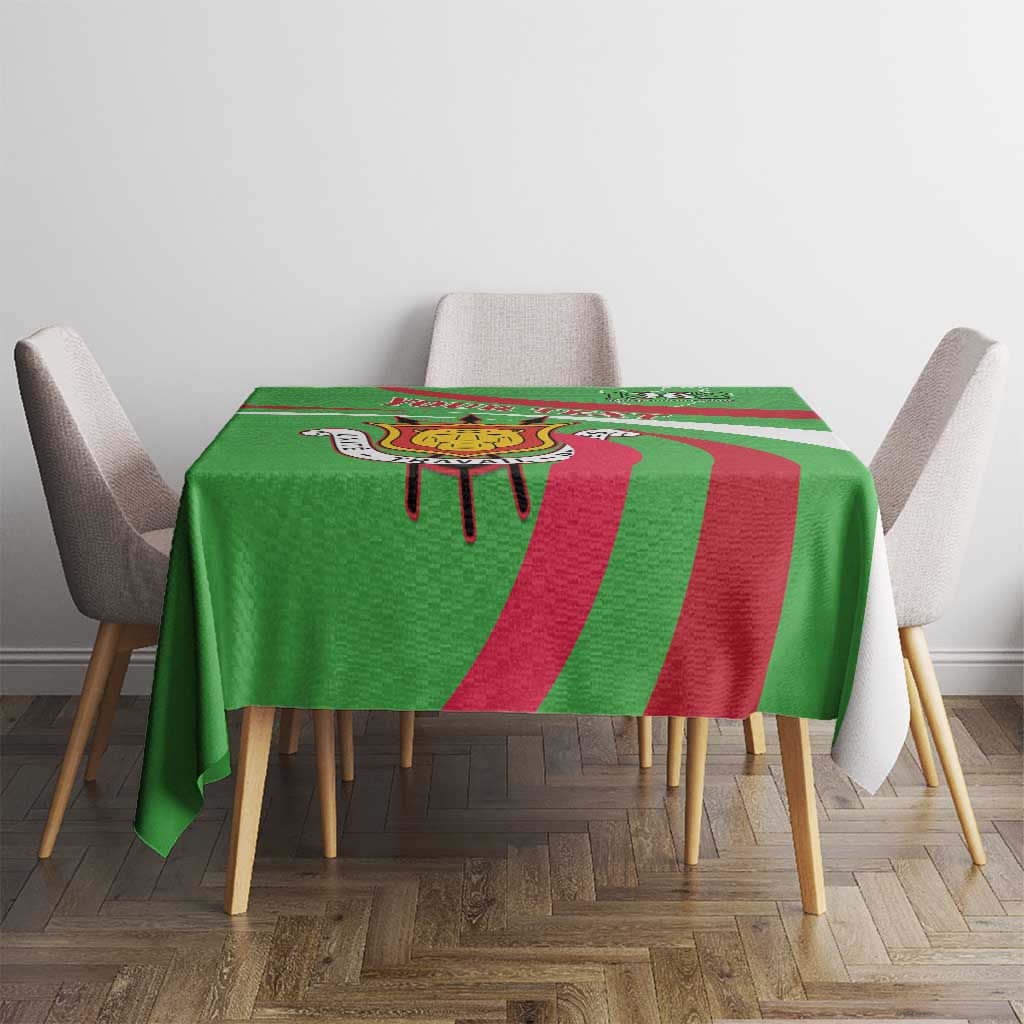 Personalized Burundi Independence Day Tablecloth Coat Of Arms With Map