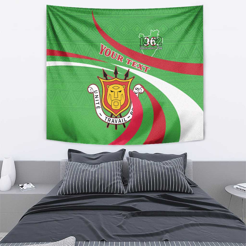 Personalized Burundi Independence Day Tapestry Coat Of Arms With Map