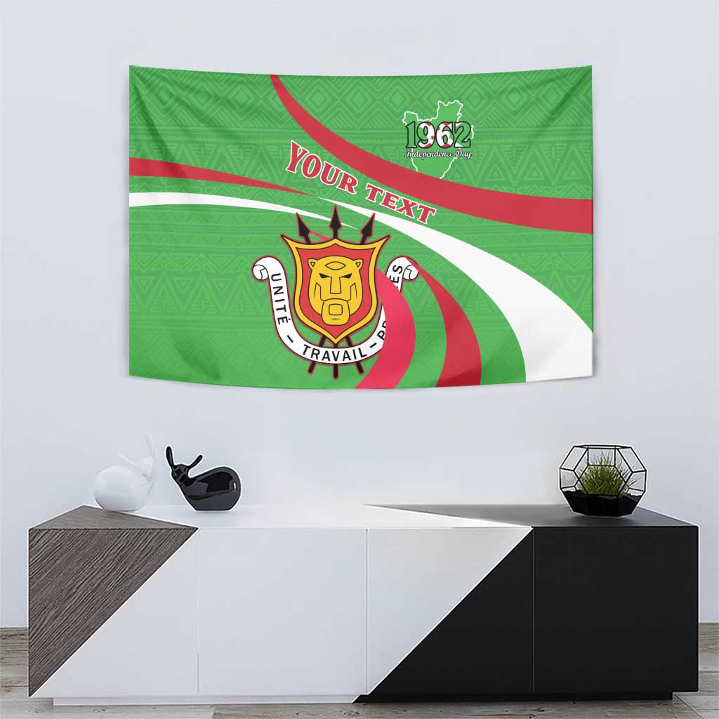 Personalized Burundi Independence Day Tapestry Coat Of Arms With Map