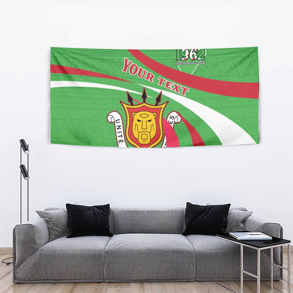 Personalized Burundi Independence Day Tapestry Coat Of Arms With Map