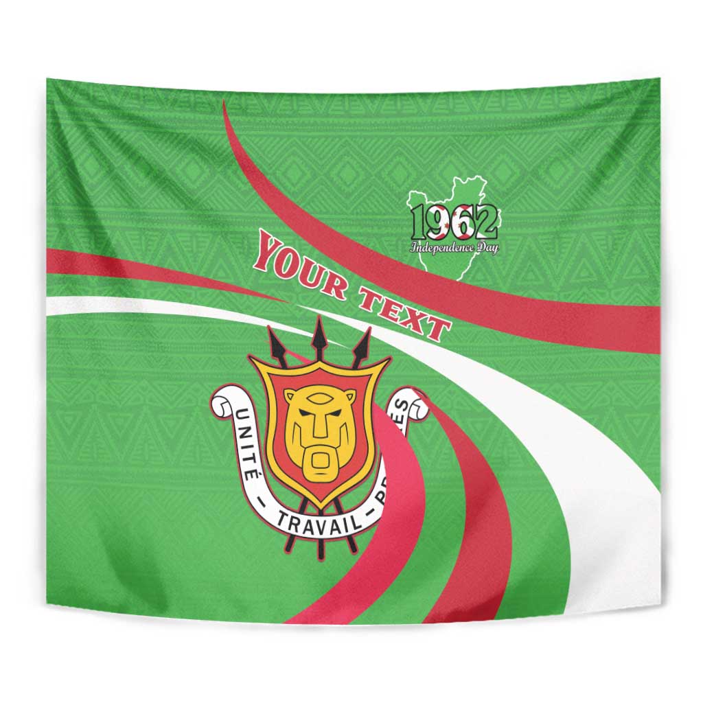Personalized Burundi Independence Day Tapestry Coat Of Arms With Map