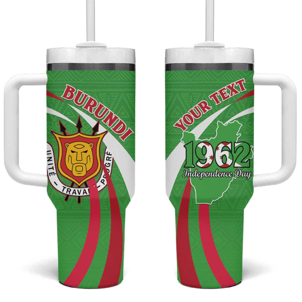 Personalized Burundi Independence Day Tumbler With Handle Coat Of Arms With Map