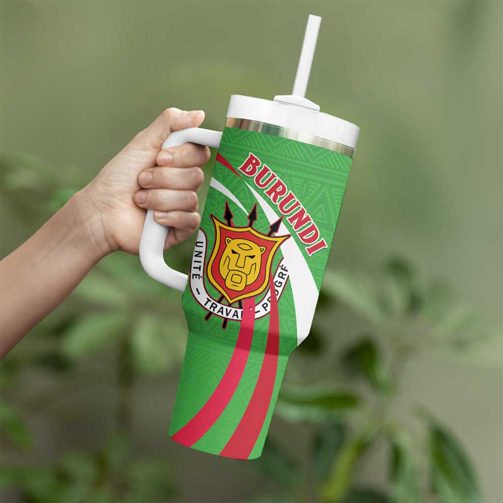 Personalized Burundi Independence Day Tumbler With Handle Coat Of Arms With Map