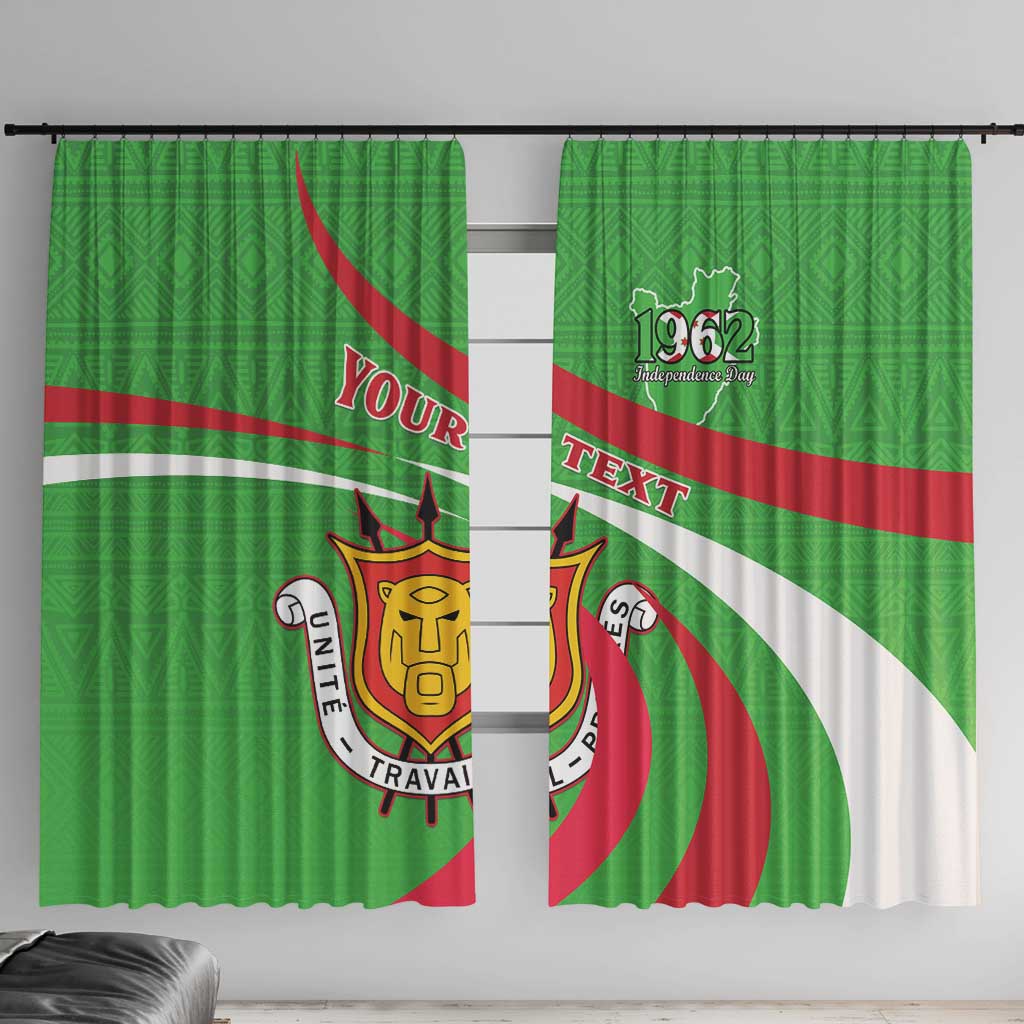 Personalized Burundi Independence Day Window Curtain Coat Of Arms With Map