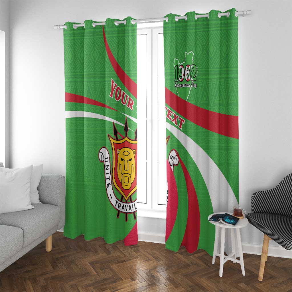 Personalized Burundi Independence Day Window Curtain Coat Of Arms With Map