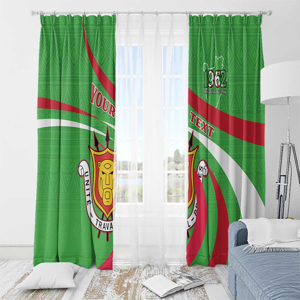 Personalized Burundi Independence Day Window Curtain Coat Of Arms With Map