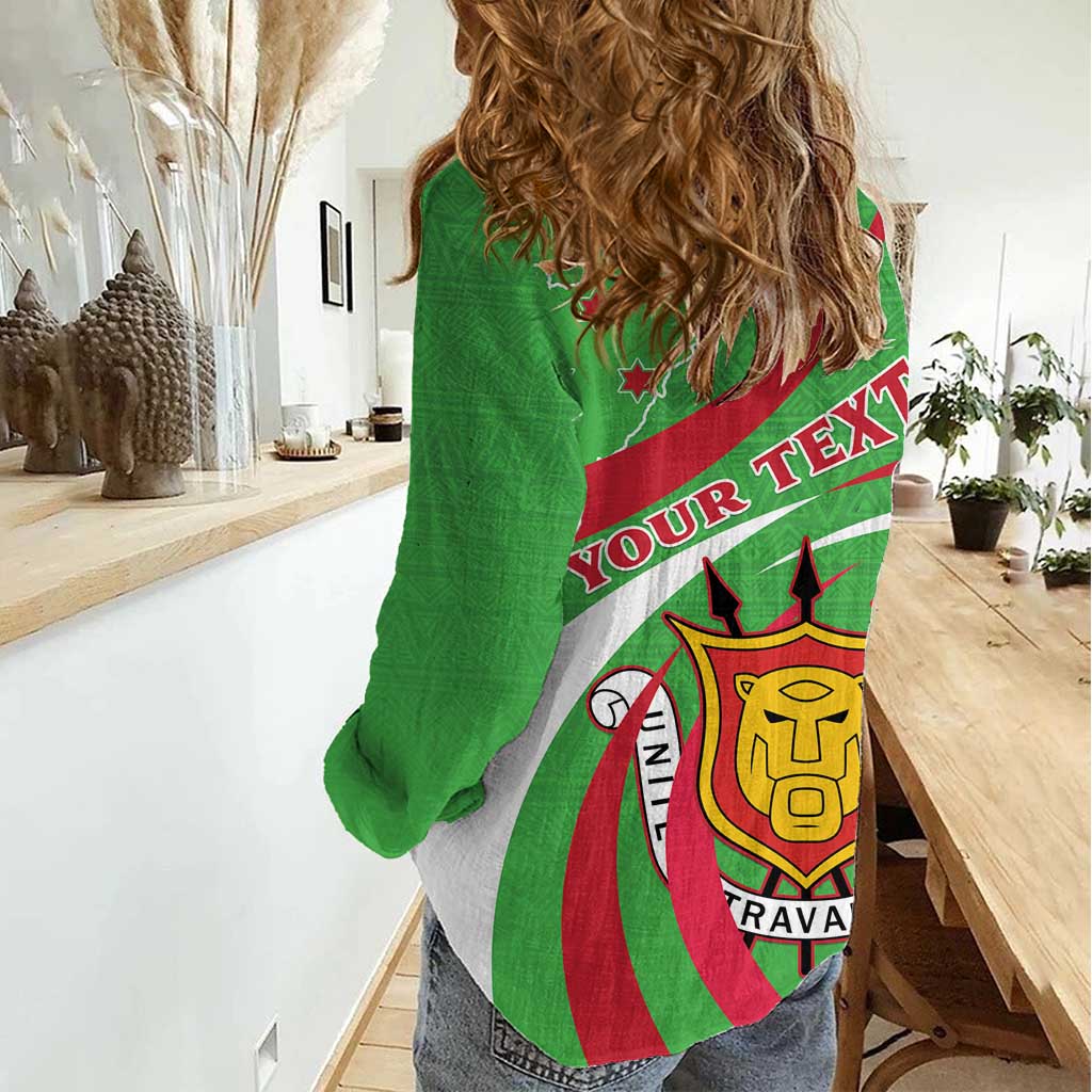 Personalized Burundi Independence Day Women Casual Shirt Coat Of Arms With Map