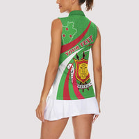 Personalized Burundi Independence Day Women Sleeveless Polo Shirt Coat Of Arms With Map