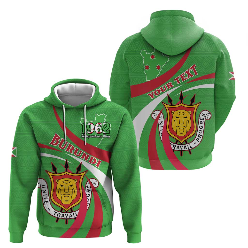 Personalized Burundi Independence Day Zip Hoodie Coat Of Arms With Map