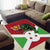Personalized Burundi Area Rug Lion and Coat Of Arms - Flag Style