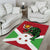 Personalized Burundi Area Rug Lion and Coat Of Arms - Flag Style