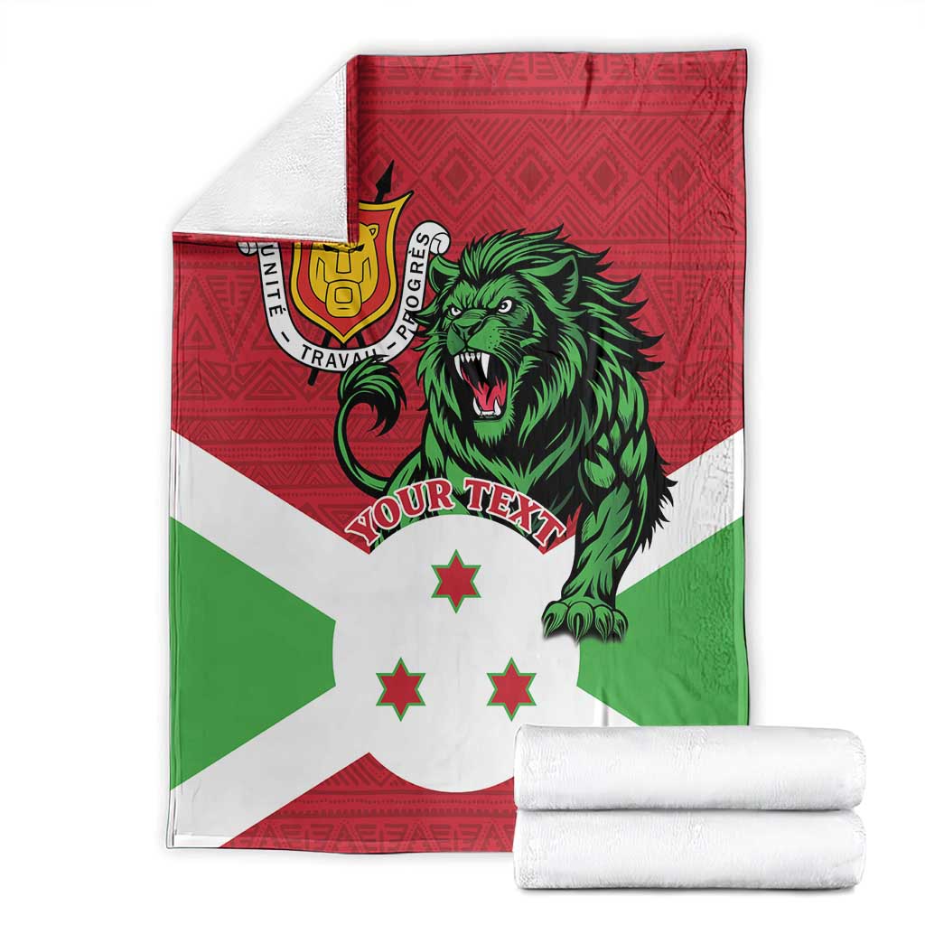 Personalized Burundi Blanket Lion and Coat Of Arms - Flag Style