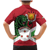 Personalized Burundi Family Matching Mermaid Dress and Hawaiian Shirt Lion and Coat Of Arms - Flag Style