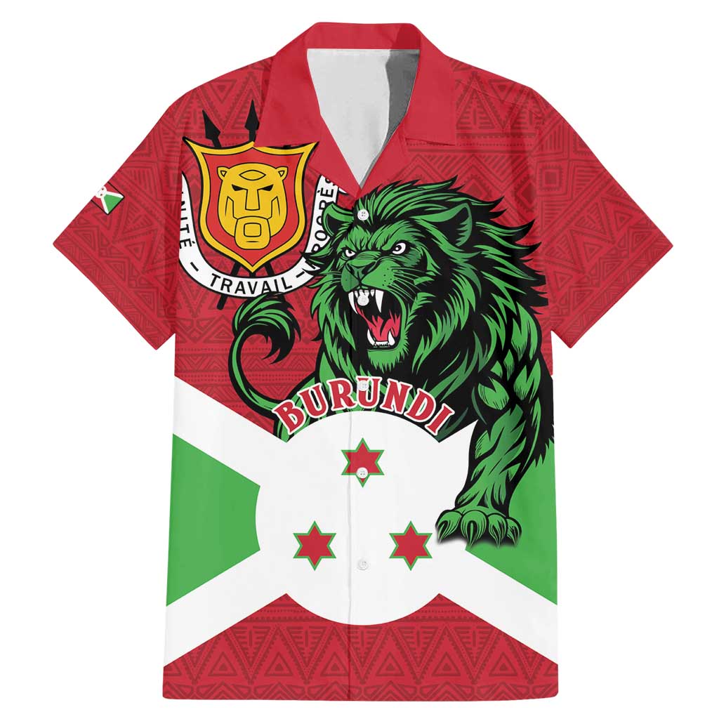 Personalized Burundi Family Matching Mermaid Dress and Hawaiian Shirt Lion and Coat Of Arms - Flag Style
