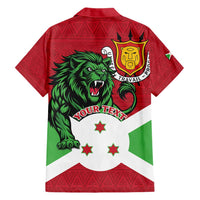Personalized Burundi Family Matching Short Sleeve Bodycon Dress and Hawaiian Shirt Lion and Coat Of Arms - Flag Style