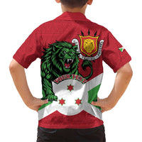 Personalized Burundi Family Matching Tank Maxi Dress and Hawaiian Shirt Lion and Coat Of Arms - Flag Style