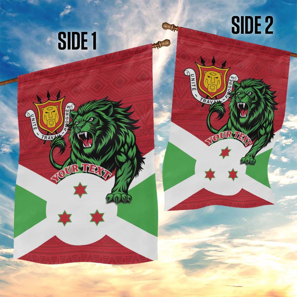 Personalized Burundi Garden Flag Lion and Coat Of Arms - Flag Style
