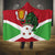 Personalized Burundi Hooded Blanket Lion and Coat Of Arms - Flag Style
