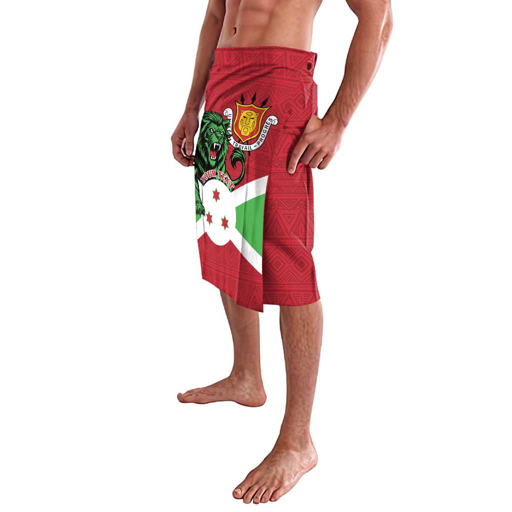 Personalized Burundi Lavalava Lion and Coat Of Arms - Flag Style