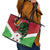 Personalized Burundi Leather Tote Bag Lion and Coat Of Arms - Flag Style