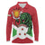 Personalized Burundi Long Sleeve Polo Shirt Lion and Coat Of Arms - Flag Style
