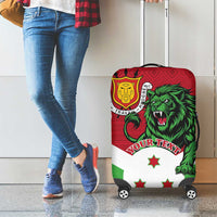Personalized Burundi Luggage Cover Lion and Coat Of Arms - Flag Style