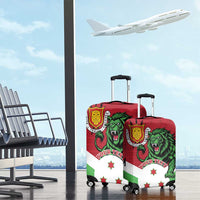 Personalized Burundi Luggage Cover Lion and Coat Of Arms - Flag Style