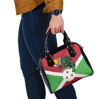 Personalized Burundi Shoulder Handbag Lion and Coat Of Arms - Flag Style