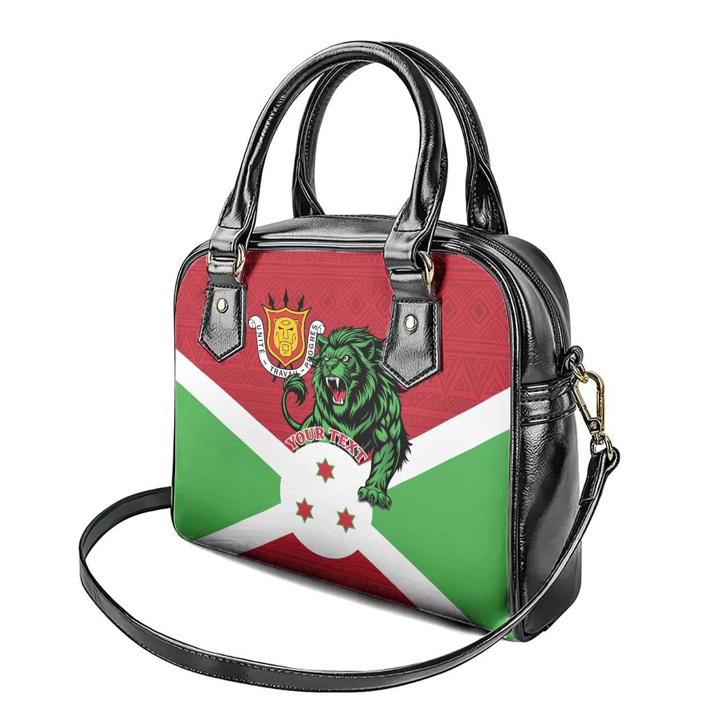 Personalized Burundi Shoulder Handbag Lion and Coat Of Arms - Flag Style