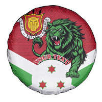 Personalized Burundi Spare Tire Cover Lion and Coat Of Arms - Flag Style