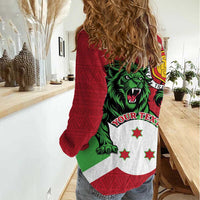 Personalized Burundi Women Casual Shirt Lion and Coat Of Arms - Flag Style