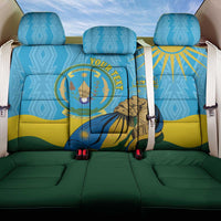 Personalized Rwanda Independence Day Back Car Seat Cover Coat Of Arms Imigongo Pattern