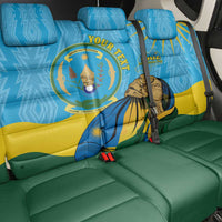 Personalized Rwanda Independence Day Back Car Seat Cover Coat Of Arms Imigongo Pattern