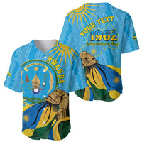 Personalized Rwanda Independence Day Baseball Jersey Coat Of Arms Imigongo Pattern