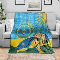 Personalized Rwanda Independence Day Blanket Coat Of Arms Imigongo Pattern