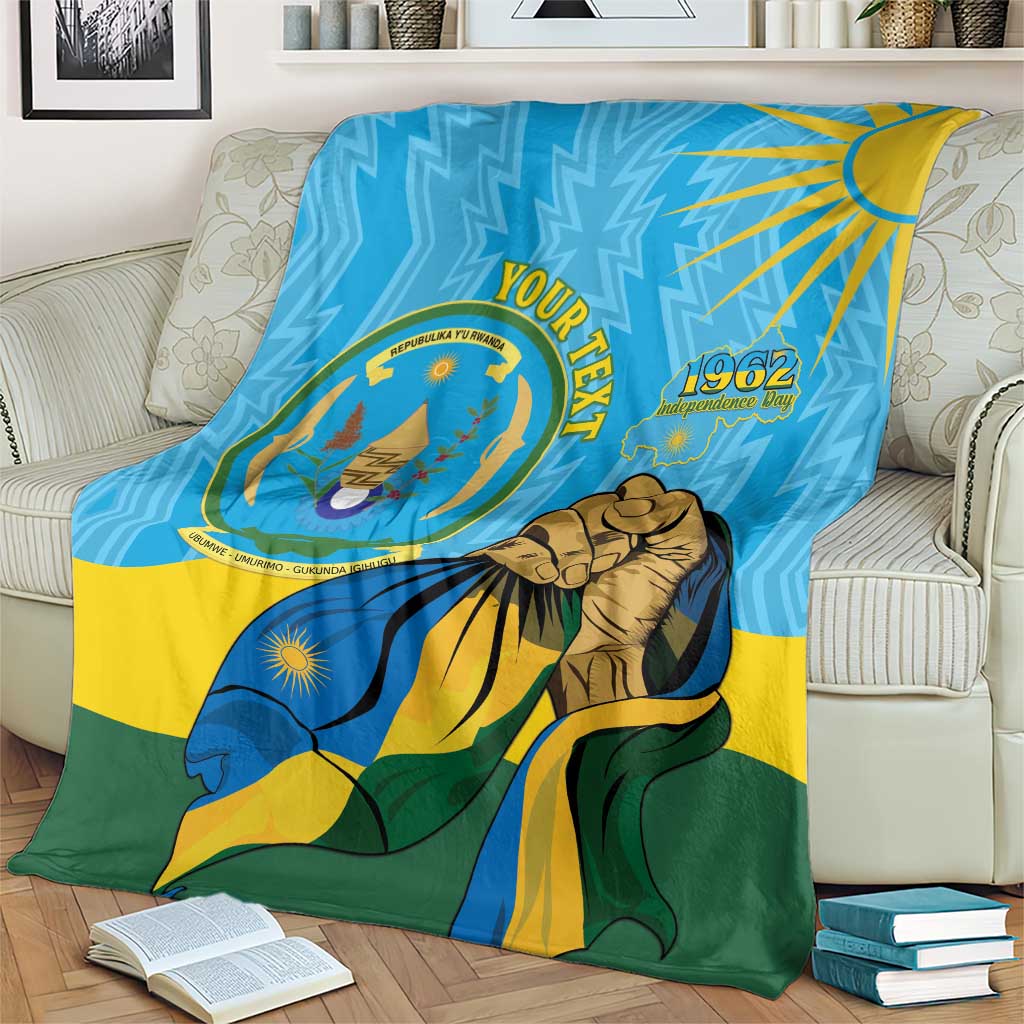 Personalized Rwanda Independence Day Blanket Coat Of Arms Imigongo Pattern