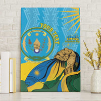 Personalized Rwanda Independence Day Canvas Wall Art Coat Of Arms Imigongo Pattern