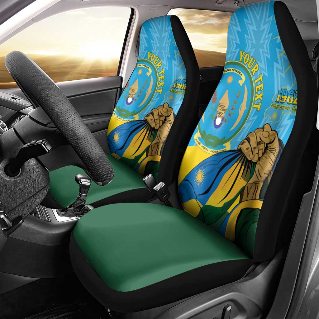Personalized Rwanda Independence Day Car Seat Cover Coat Of Arms Imigongo Pattern