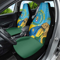 Personalized Rwanda Independence Day Car Seat Cover Coat Of Arms Imigongo Pattern
