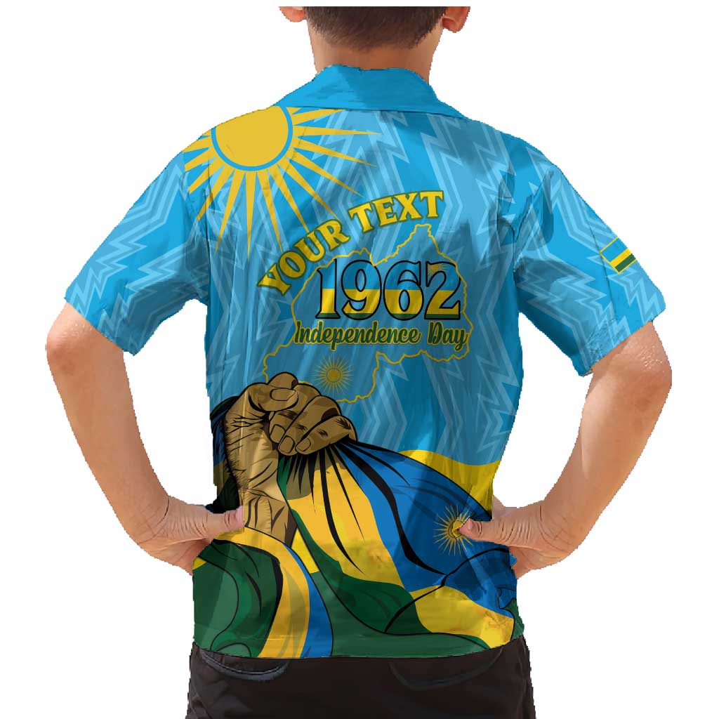 Personalized Rwanda Independence Day Family Matching Mermaid Dress and Hawaiian Shirt Coat Of Arms Imigongo Pattern